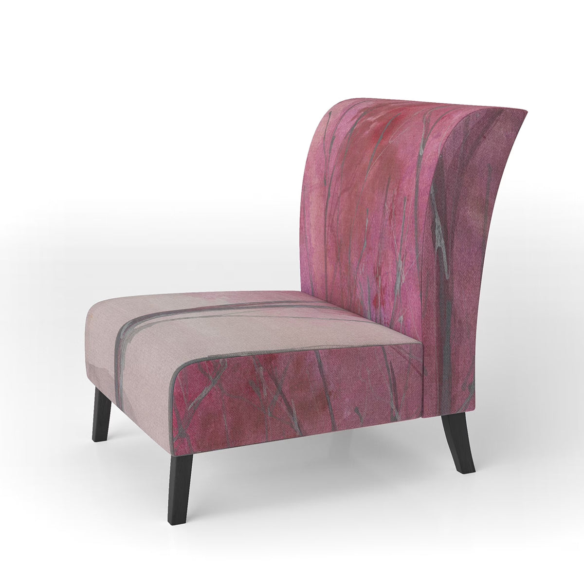 Pink Forest Upholstered Traditional Accent Chair V582