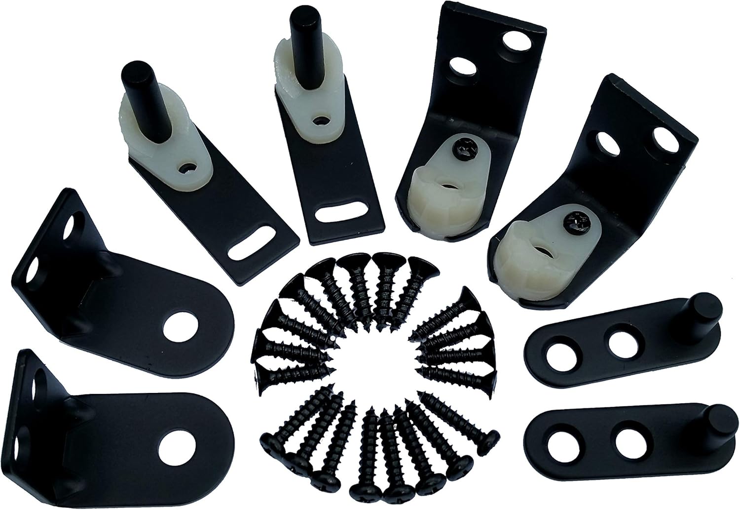 Black Double Acting Cafe Door Hinge Hardware Set, Pack of 2 T55835