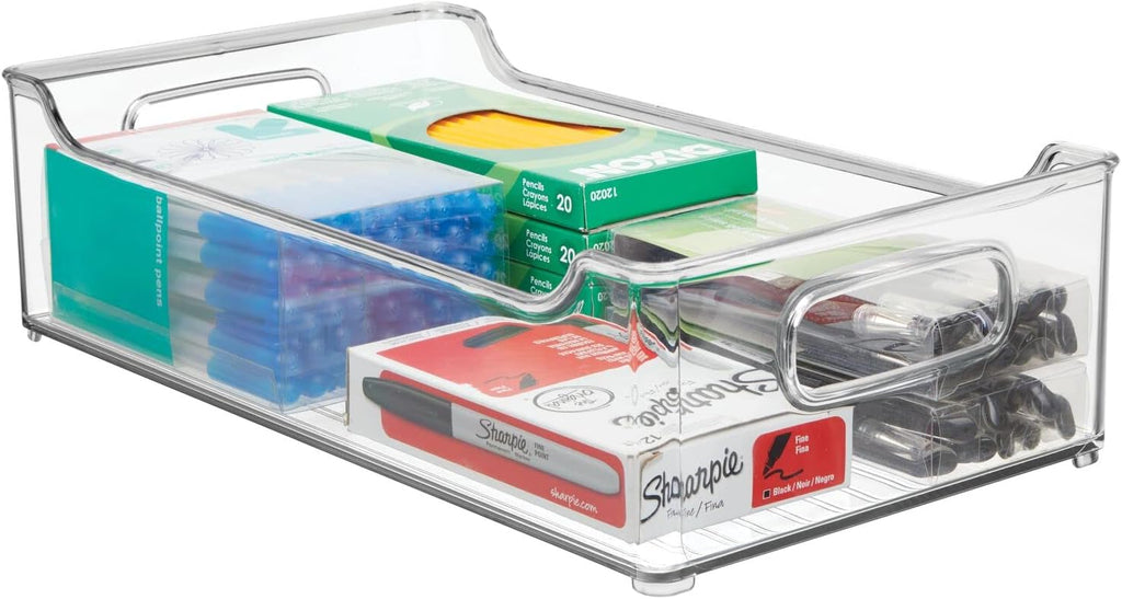 Clear Plastic Storage Bins with Handles 8 Pack D63838