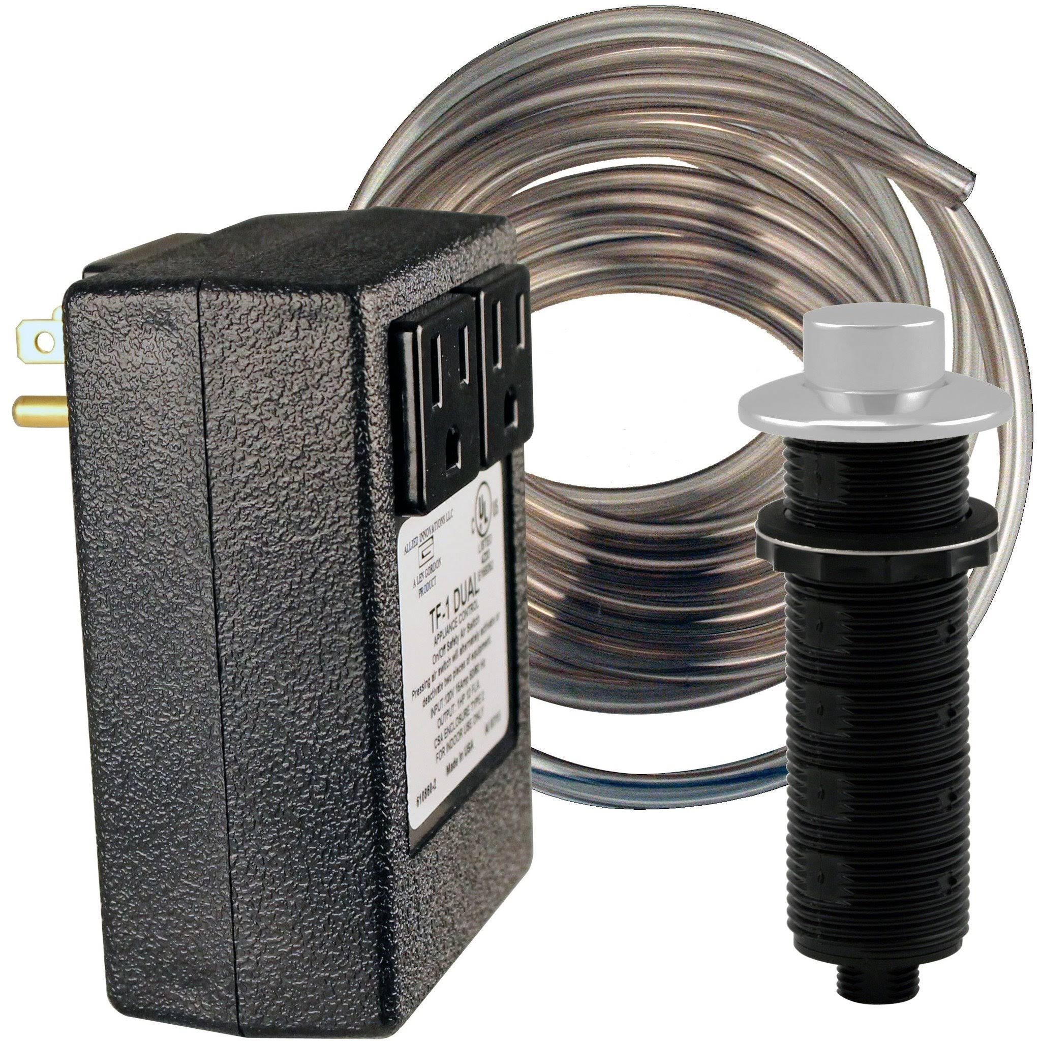 Polished Nickel Disposal Air Switch and Dual Outlet Control Box S423