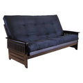 Queen Futon with Espresso Finish, Suede Black V351429