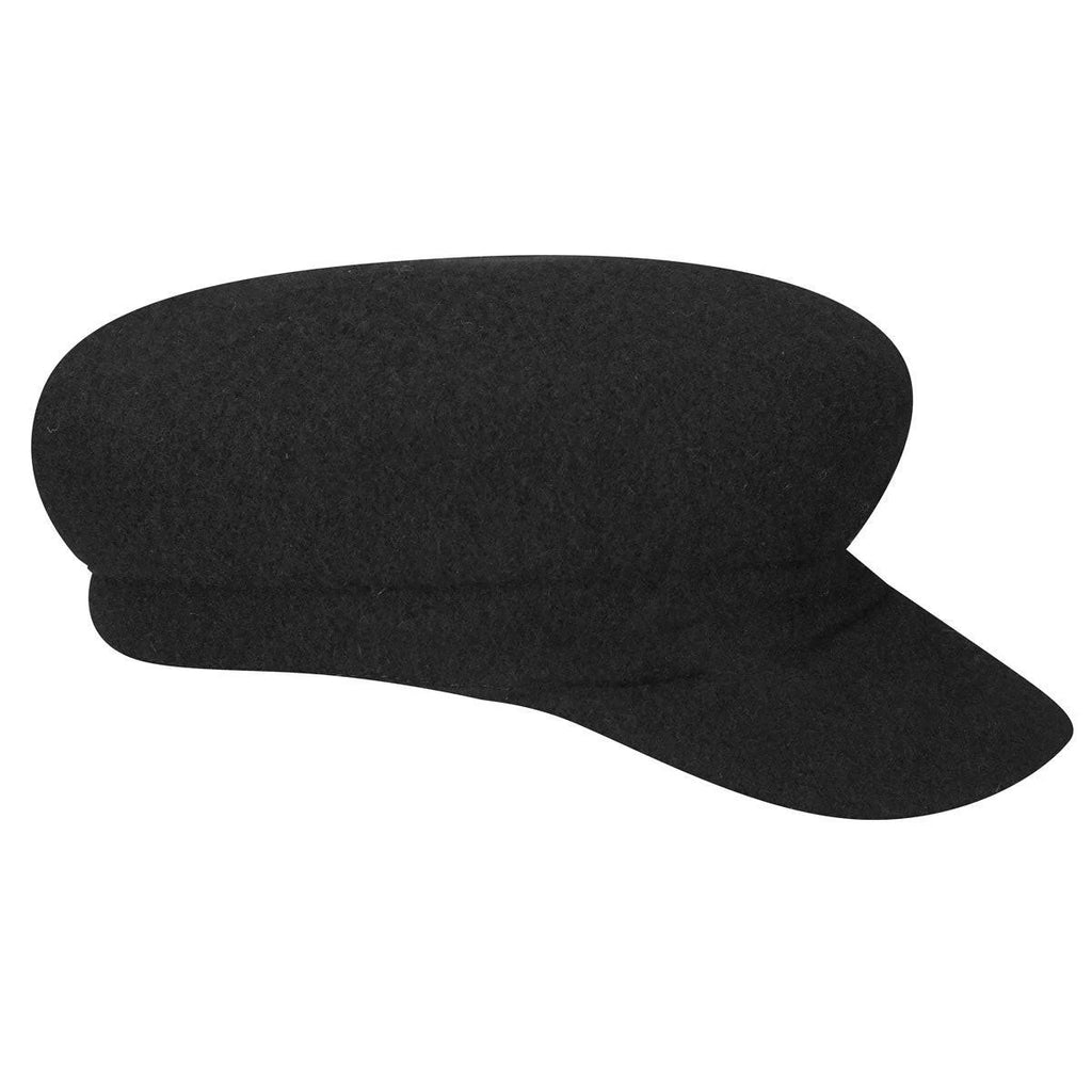 Black Wool Fiddler Cap U491698