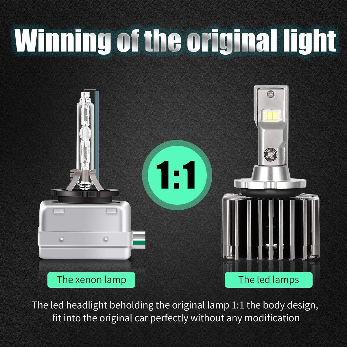 6000K White LED Headlight Bulb Conversion Kit Pack of 2 J482