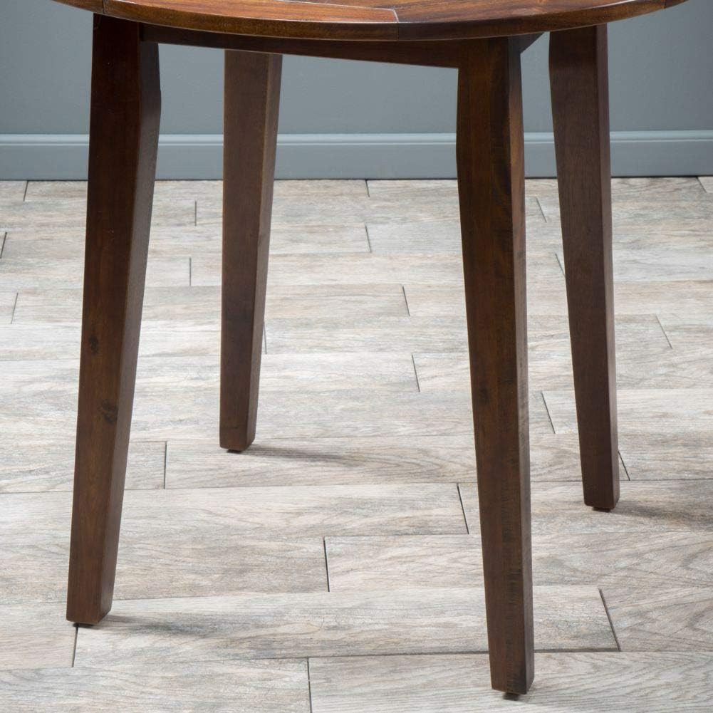 3-Pcs Wood Round Table and Chairs Set, Rich Mahogany R767247