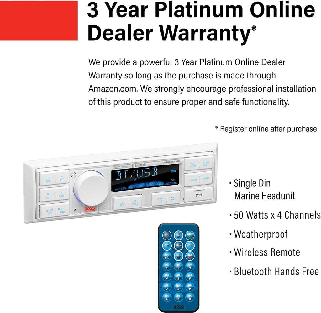 Marine Stereo & Four Speakers Boat Audio Bundle with Bluetooth M875458