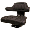 Black Universal Tractor Seat with Full Suspension and Adjustable Angle Base F850