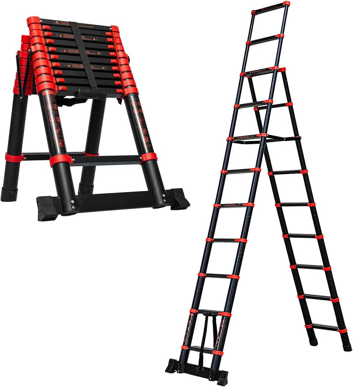 Telescopic Ladder 7+9 Aluminum A-Frame Extension Ladder, 330 Pound Capacity P72087