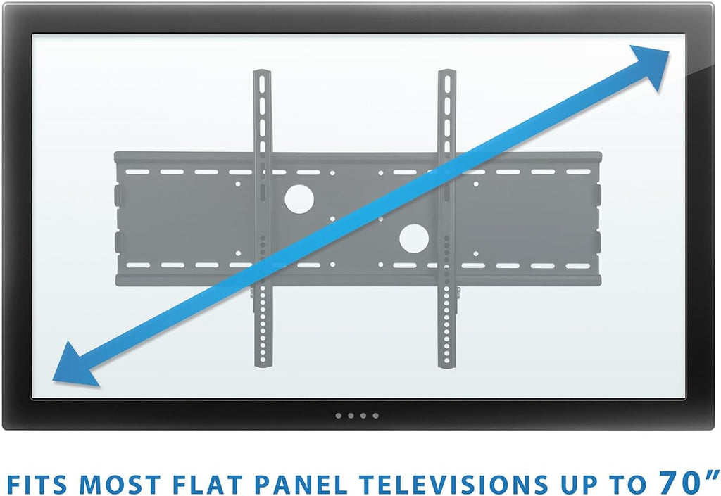 Low Profile Fixed TV Wall Mount, Heavy-Duty Flush Flat Screen Bracket, Universal VESA Up to 750x400 mm, 165 Lb Capacity, Pack of 2 D77792