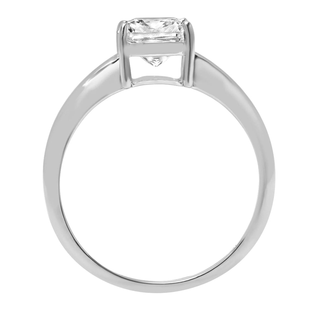 1.0ct cushion cut simulated alexandrite 18k white gold ring size 3.75 Z264