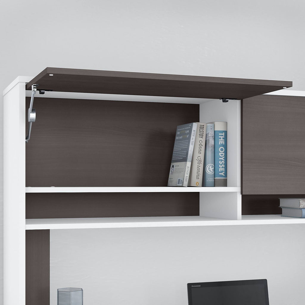 White Storm Gray Desk Hutch U448