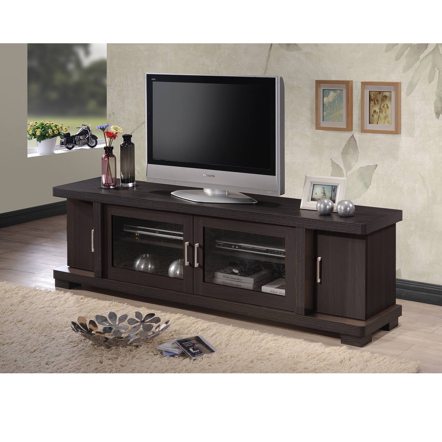 70-Inch Dark Brown Wood TV Cabinet P3213