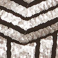Black Sequined Zippered Striped Elbow Sleeve Round Neck Short Sheath Dress O281243