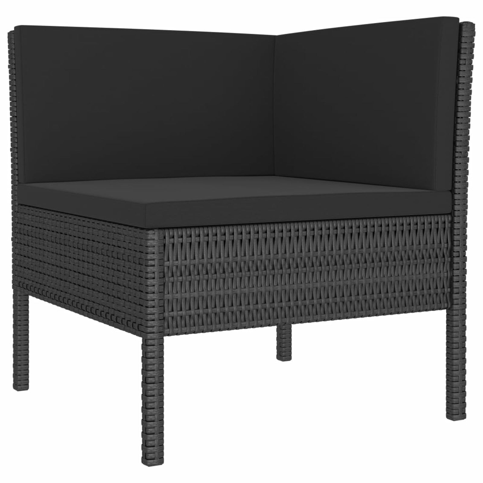 3 Piece Poly Rattan Outdoor Sectional Sofa Set with Cushions Steel Frame M40522