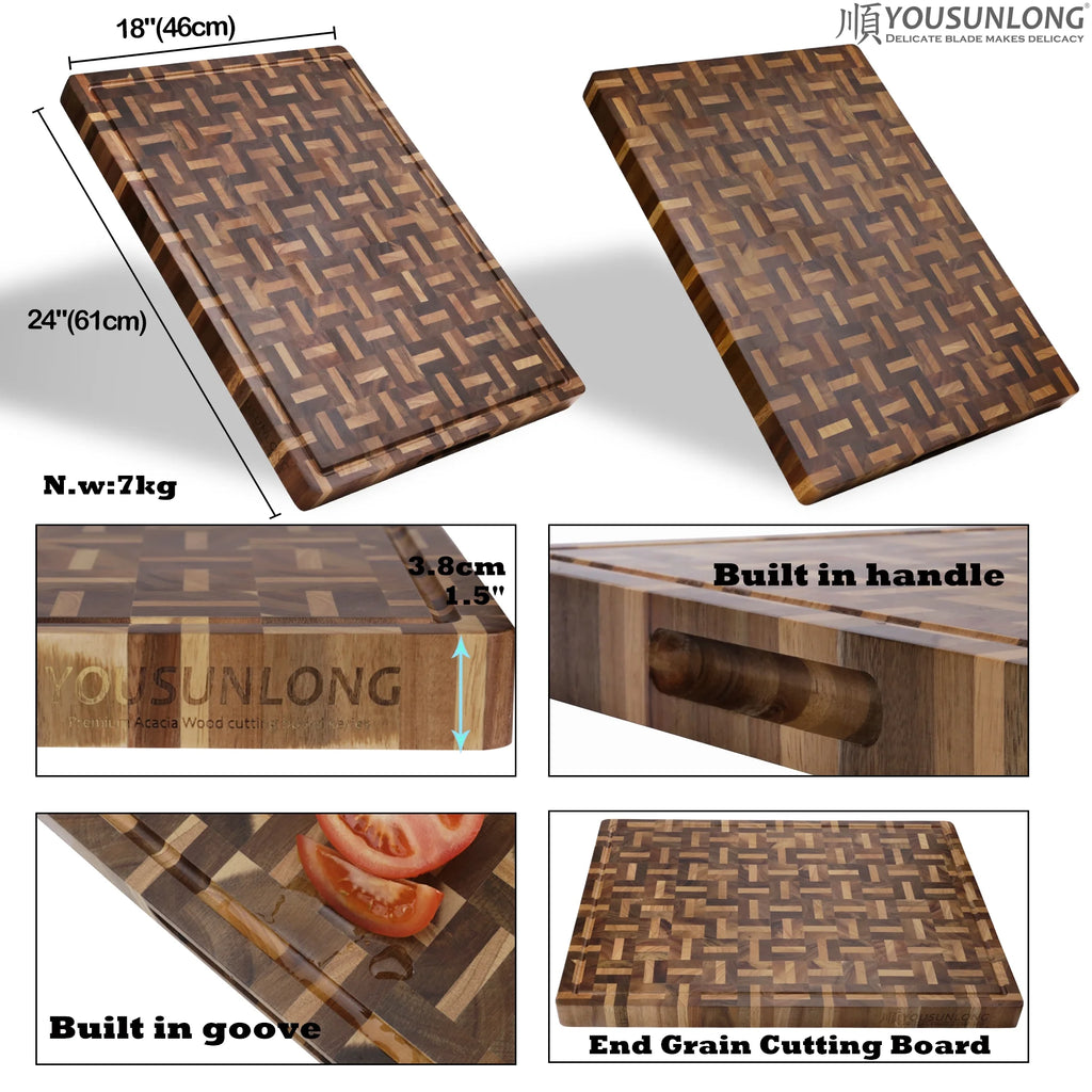 24x18x1.5 inch Acacia Wood and Oak Cutting Board L53920