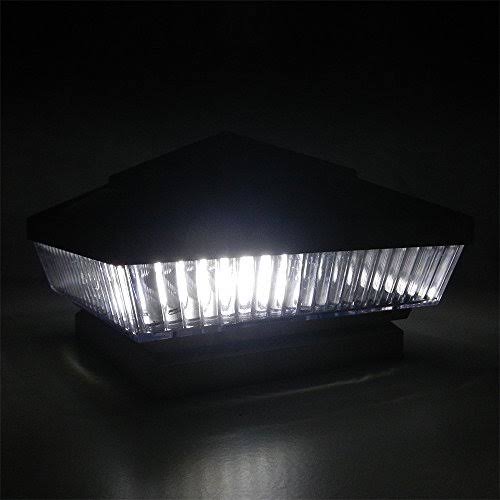 Vintage Bronze Outdoor 4 x 4 Solar 5-LED Post Deck Cap Square Fence Light H359
