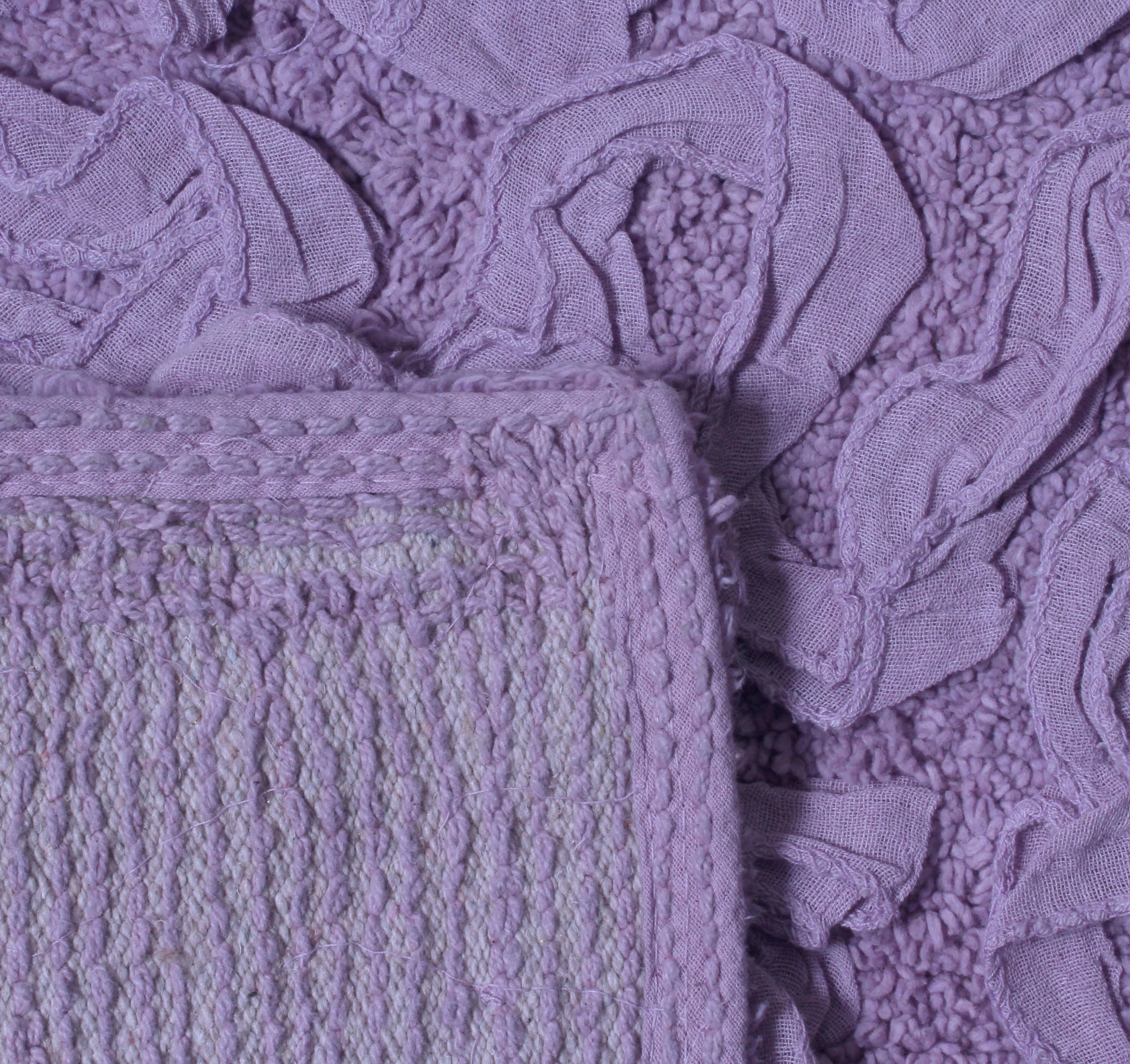 Purple 4 Piece Cotton Bath Rug Set B765477