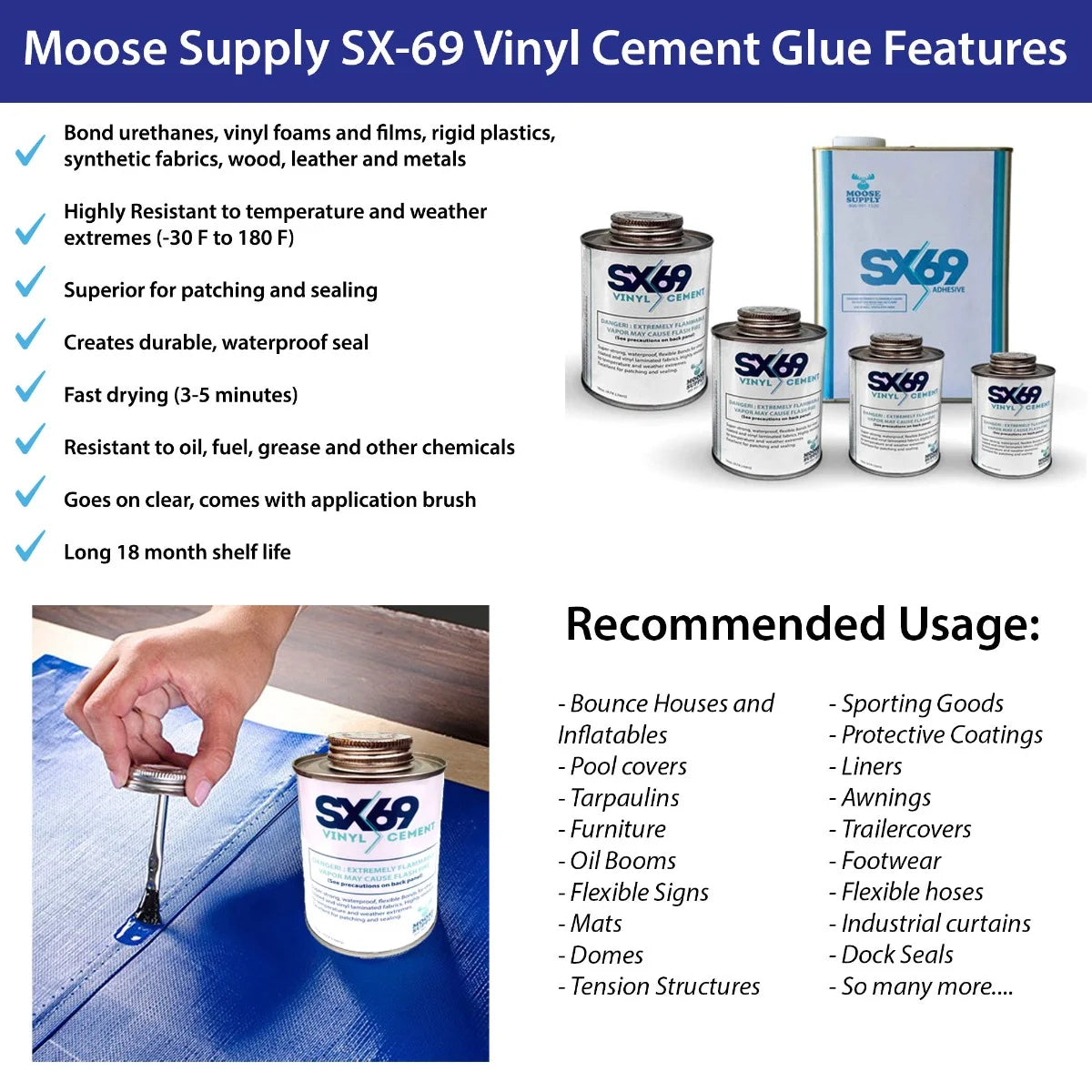 Vinyl Repair Kit with 8oz Glue V12292
