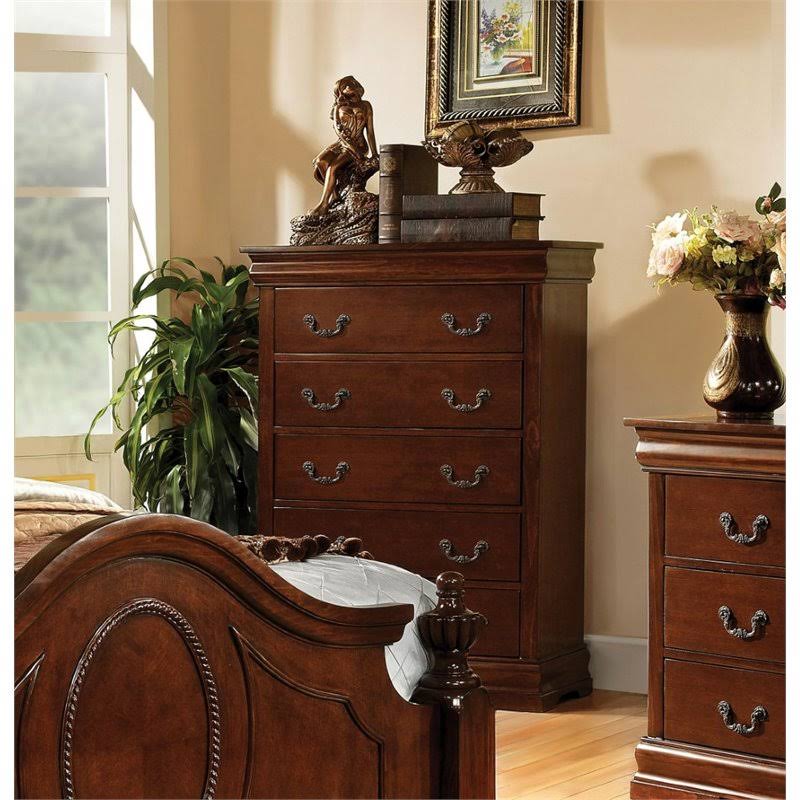 5 Drawer Chest in Brown Cherry T753