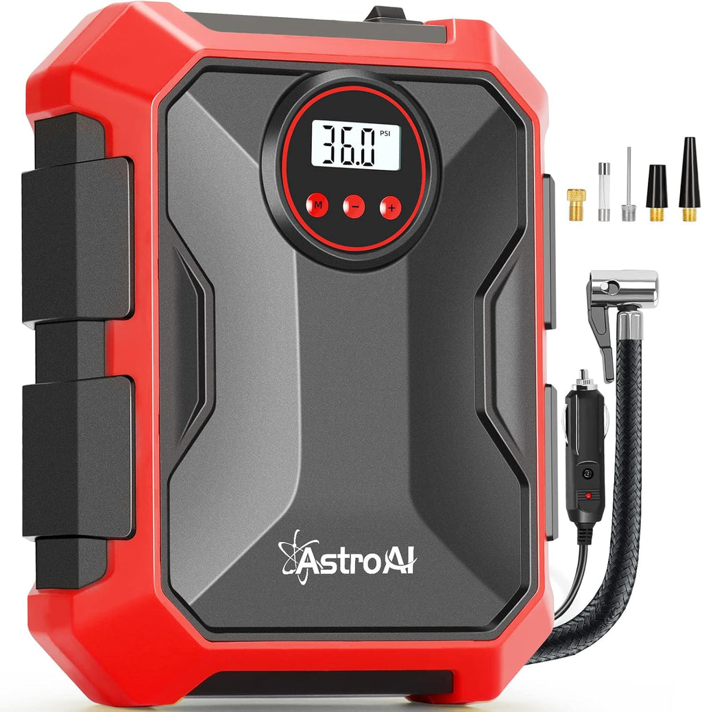 Yellow 12V DC Portable Air Compressor Tire Inflator 100PSI with LED Light, Pack of 2 G986449