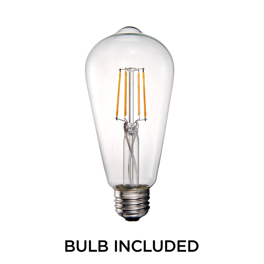 Industrial Ceiling Light Semi Flush Mount Fixture LED Brushed Nickel 8x22 Wide Open Cage K340167