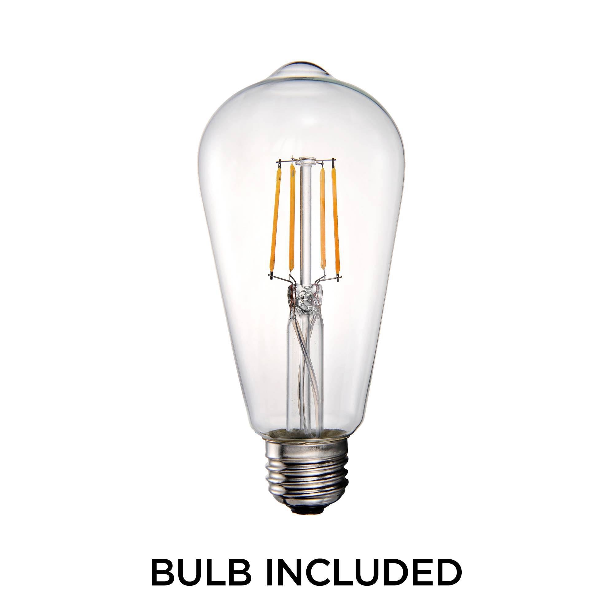 Industrial Ceiling Light Semi Flush Mount Fixture LED Brushed Nickel 8x22 Wide Open Cage K340167