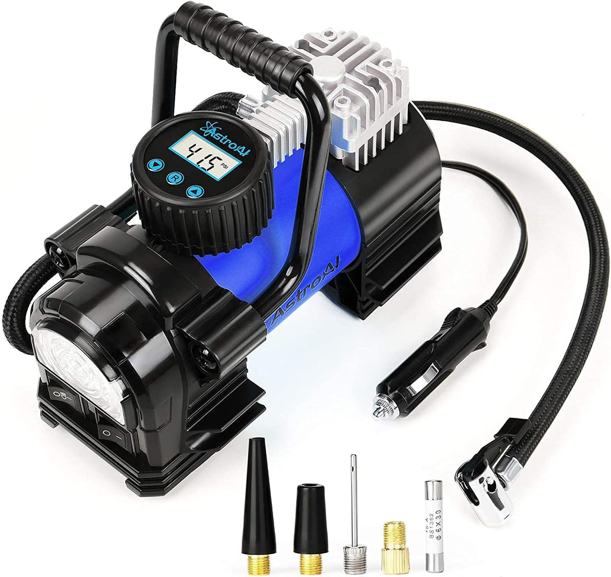 Portable 12V DC Digital Air Compressor Tire Inflator 150PSI with Emergency LED Light K82222