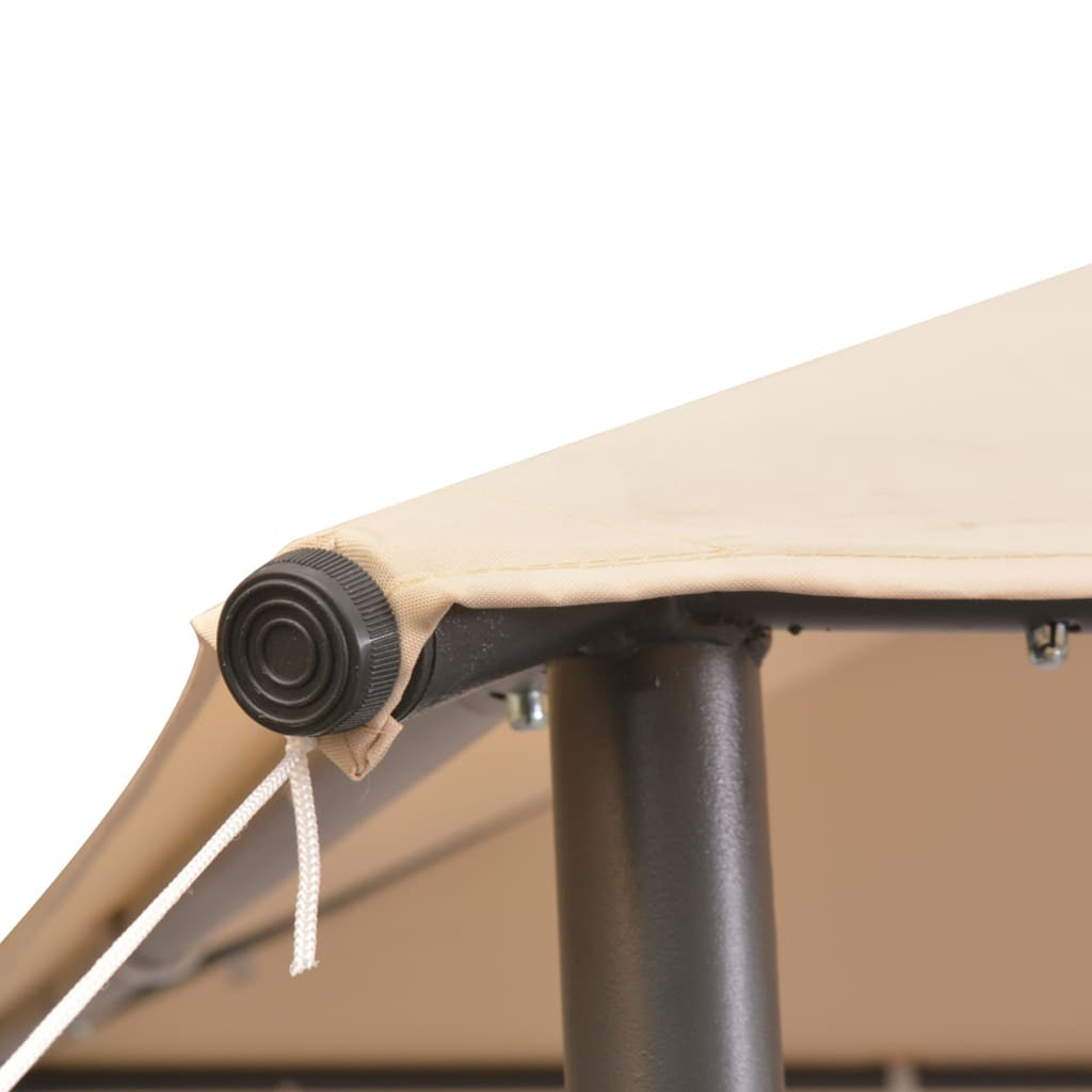 Beige Steel Gazebo Pavilion Tent Canopy D15096