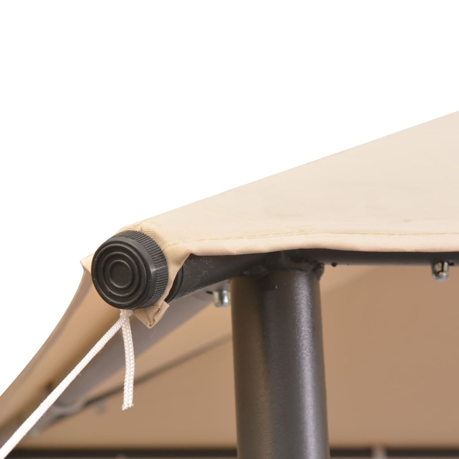 Beige Steel Gazebo Pavilion Tent Canopy D15096
