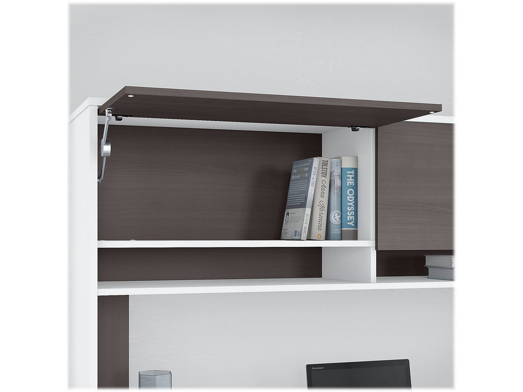 White Storm Gray Desk Hutch U448