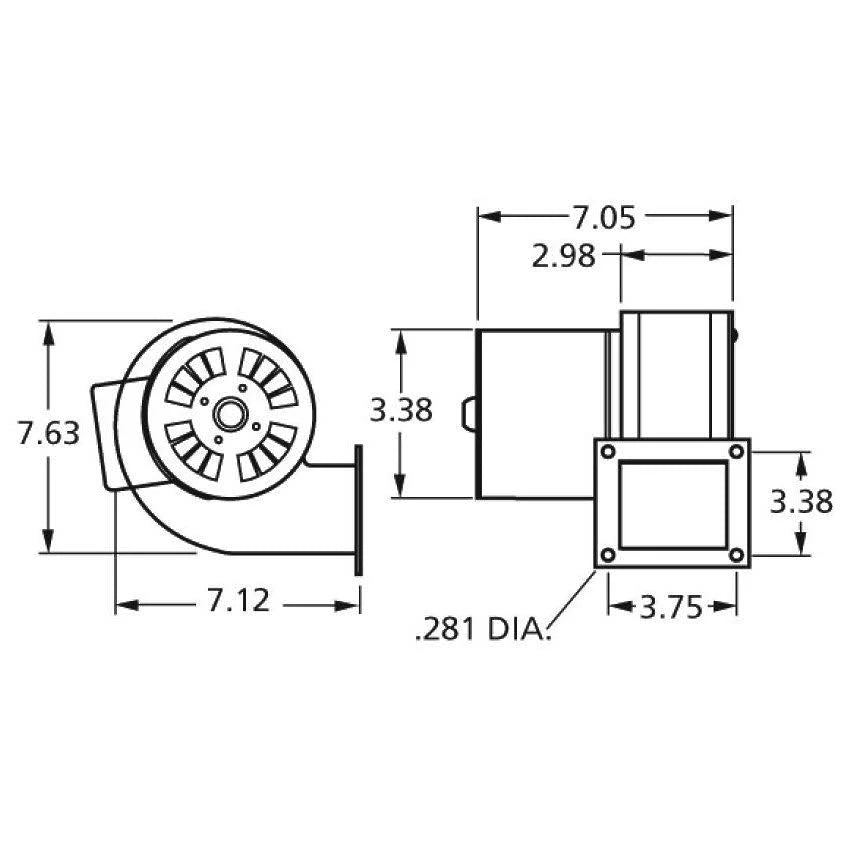 Centrifugal Blower 3200 RPM 115V E909