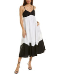 Black Colorblocked Midi Dress J609043