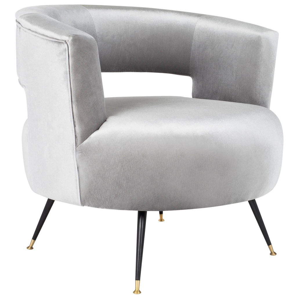 Light Grey Velvet Accent Chair W256668