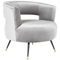 Light Grey Velvet Accent Chair W256668