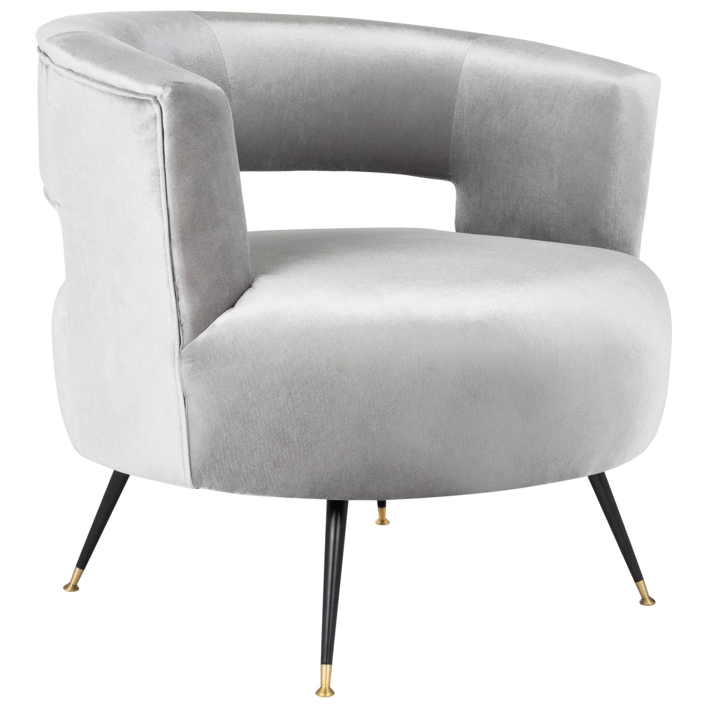 Light Grey Velvet Accent Chair W256668