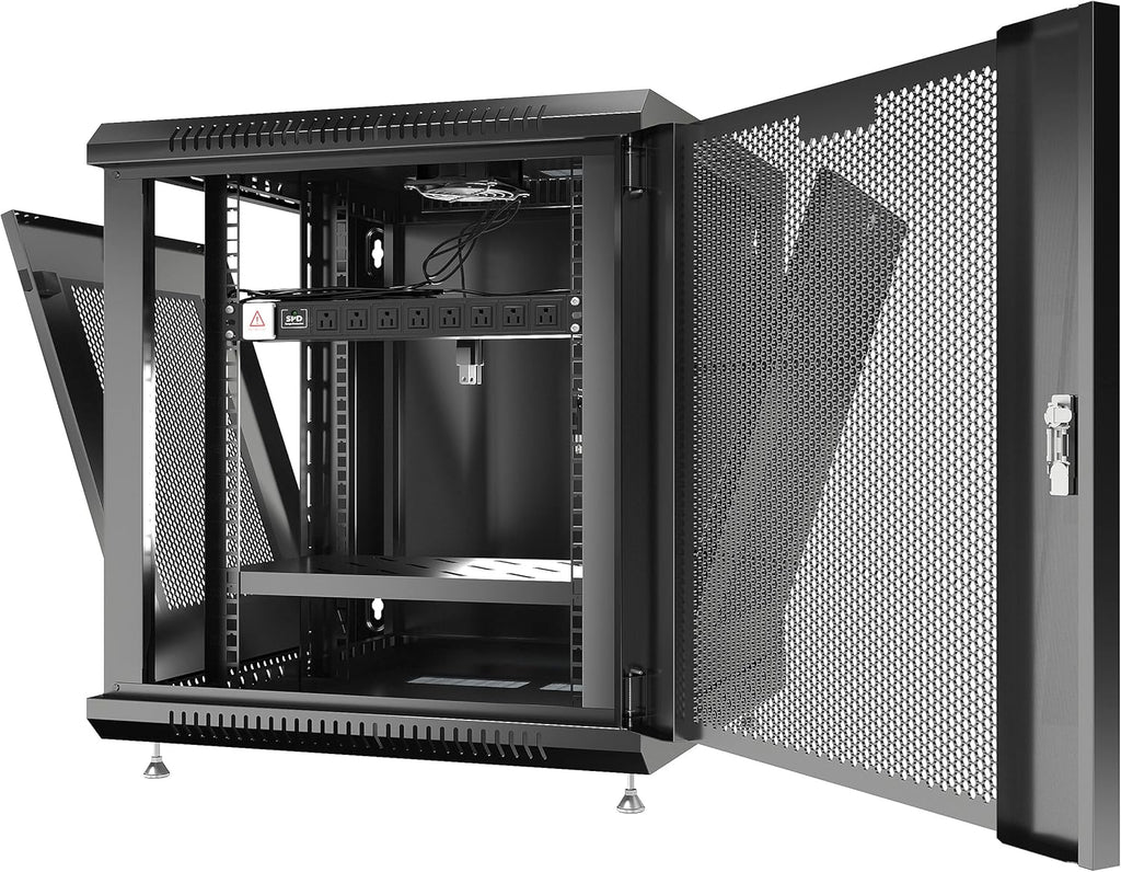 Locking Wall Mount Server Rack 12U with Casters and Shelf V780