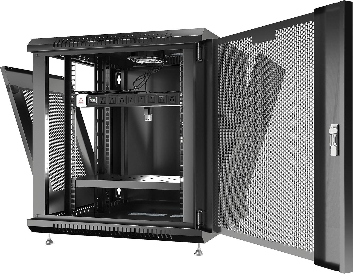 Locking Wall Mount Server Rack 12U with Casters and Shelf V780