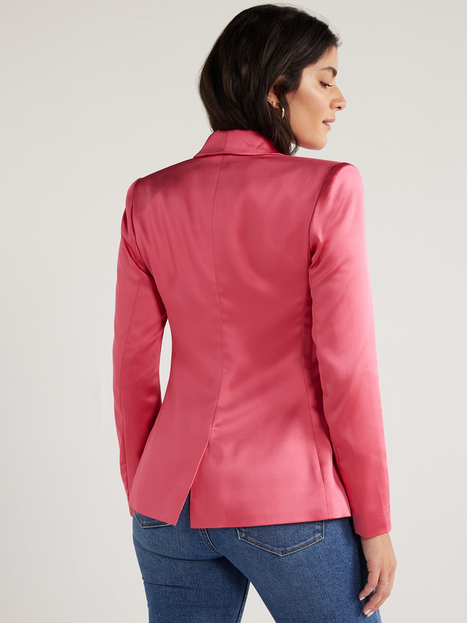 Stretch Satin Double Breasted Blazer G35500