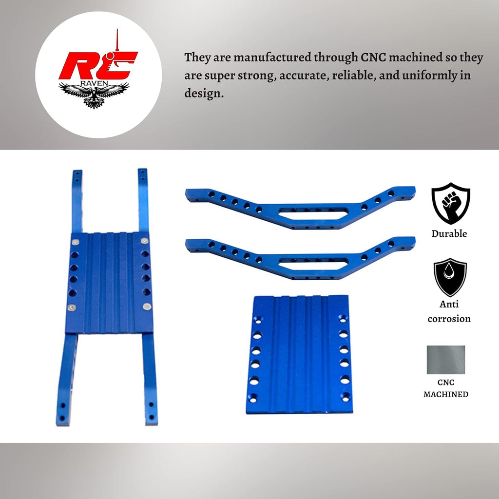 Blue Anodized Aluminum Bottom Chassis Braces for Tmaxx Classic 2.5 or 1.5, Pack of 2 W996949