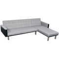 L-shaped Sofa Bed Fabric Black and Gray O73806