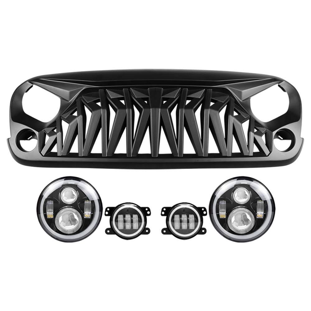 RGB Halo Headlights and Fog Lights Combo for Jeep Wrangler JK M271