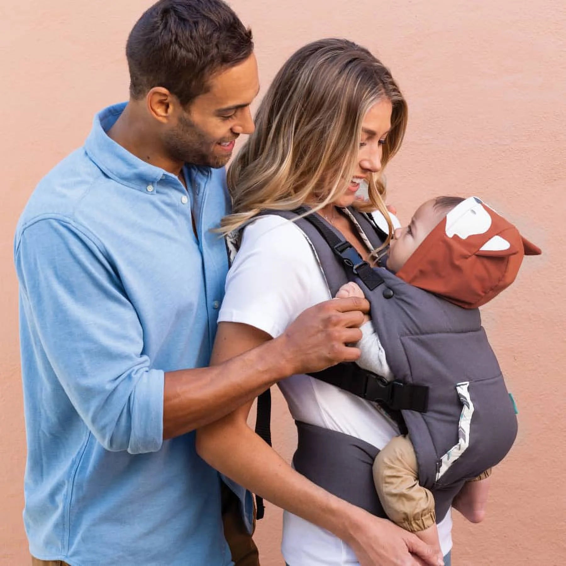 Ergonomic Hoodie Baby Carrier, 2-Position, 12-40lb I62633