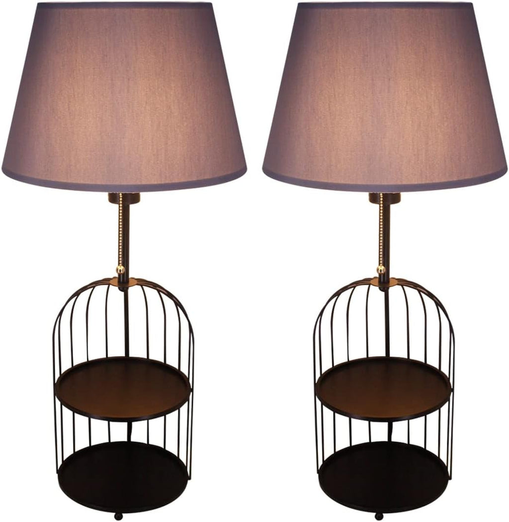 White 27 Inch Tall Birdcage Base Table Lamp Set of 2 E10321