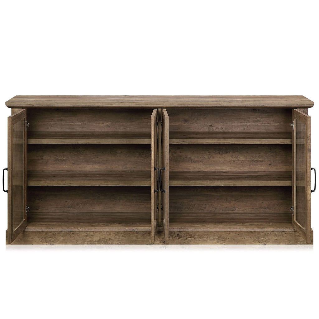Rustic Grey 4 Door Wood Sideboard Cabinet U764