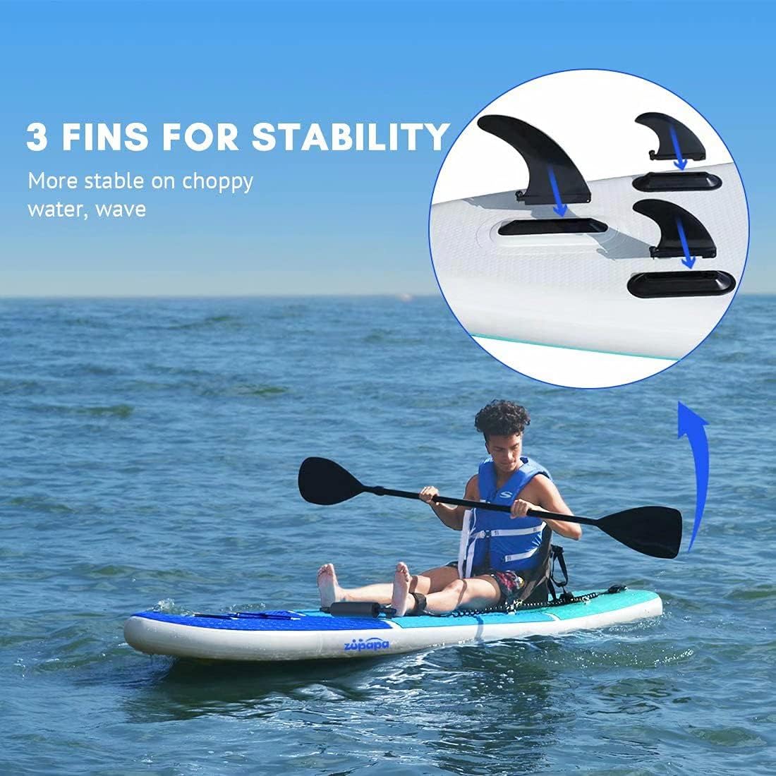 Inflatable Paddle Board 10FT Stand Up Paddleboard with Kayak Seat Non-Slip Deck S341600