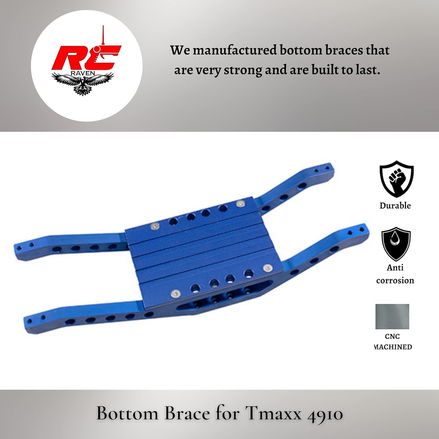 Blue Anodized Aluminum Bottom Chassis Braces for Tmaxx Classic 2.5 or 1.5, Pack of 2 W996949