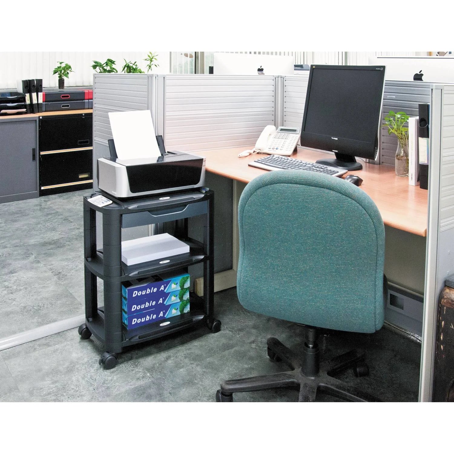 Black 3-in-1 Storage Cart and Stand E728