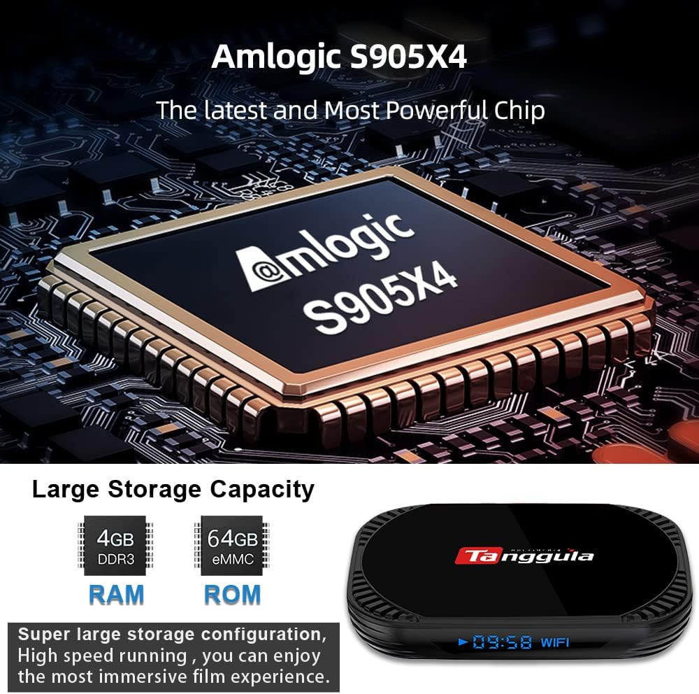 Android TV Box with 4GB+128GB and Dual Band WiFi D597