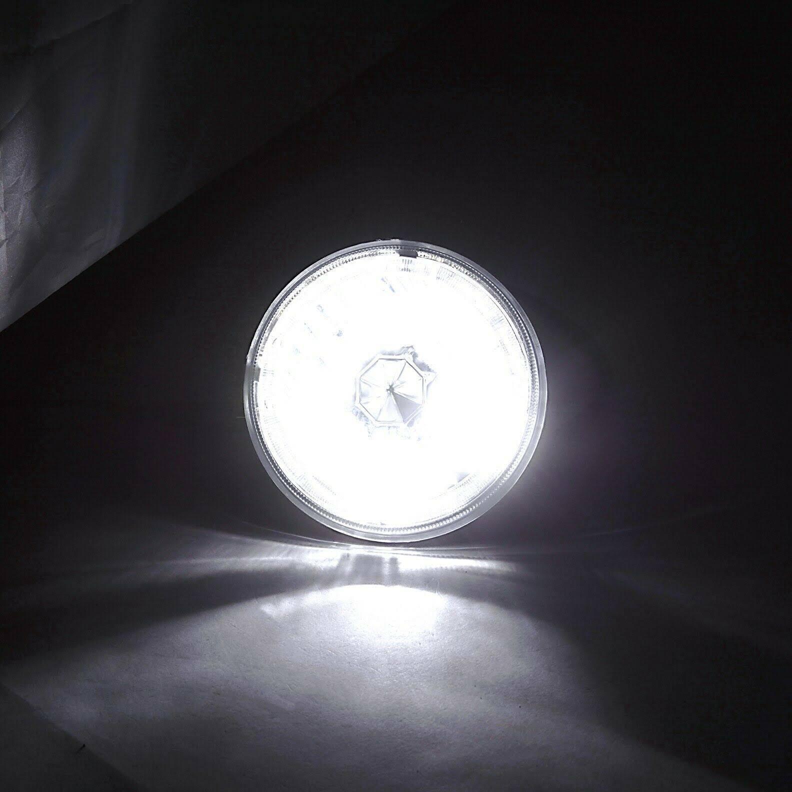 Amber LED Halo Angel Eye Crystal Clear Headlight Pair S413