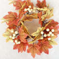 Artificial Maple Leaves and Berries Candle Rings 11" Wide B59278