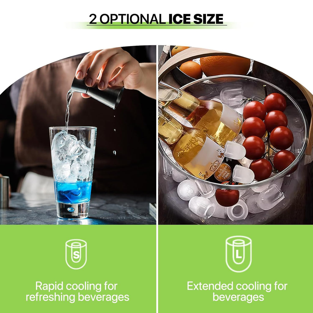 White Countertop Ice Maker Machine with Ice Scoop and Basket I13824